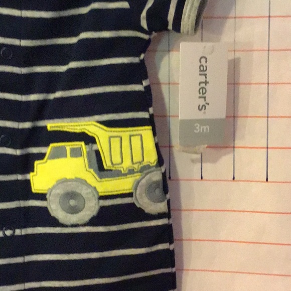 CARTER’S infant boy romper 3 mo blue AND GRAY NWT - Picture 6 of 6